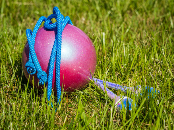 草地上的艺术体操器材图片下载