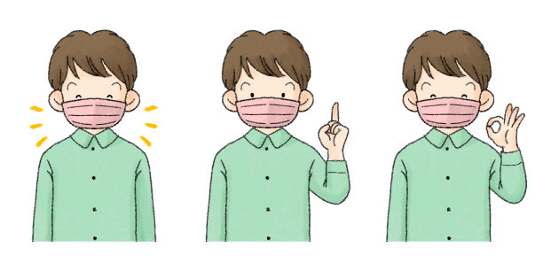 一个戴面具的人的插图(小学男孩)图片下载