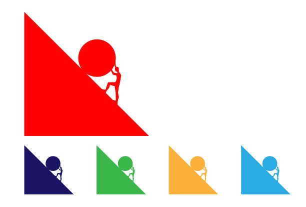 用推巨石的人设置彩色图标图片下载