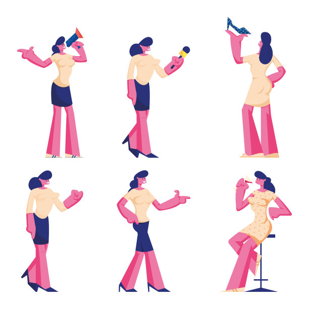 设置女性角色穿着正式和图片下载