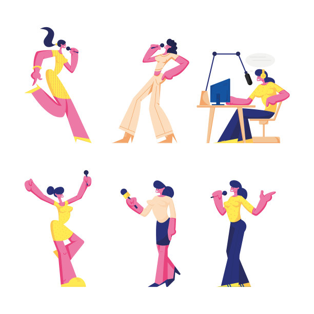 把拿着麦克风的女性设置成女性图片下载