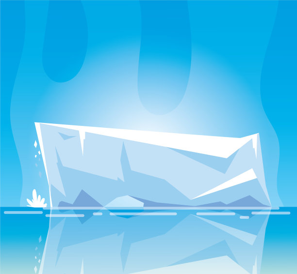 北极景观，蓝天和冰山北部图片下载