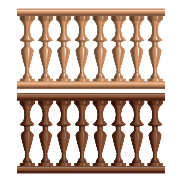 逼真详细的3d古董栏杆木组图片下载