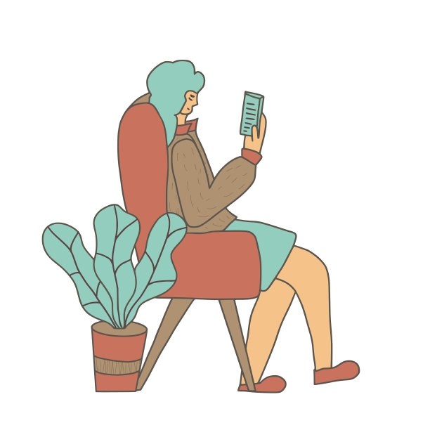 阅读一本书概念色彩设计图片下载