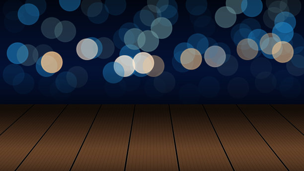 木质桌面上抽象模糊的散景背景图片下载