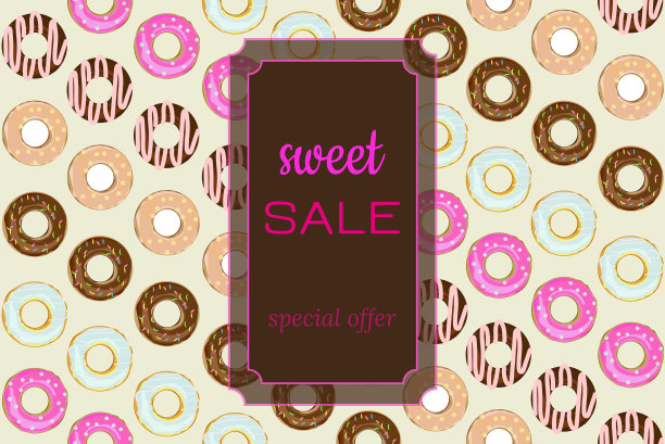 在市场咖啡店面包店出售的糖果模板图片下载