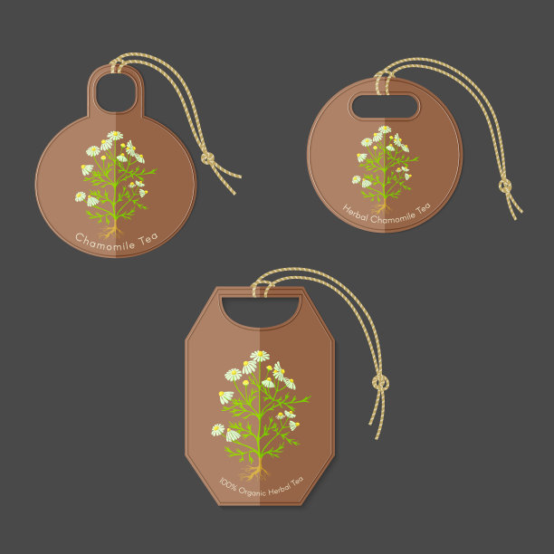 三种甘菊茶标签图片下载