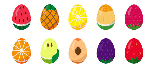 把复活节彩蛋画成水果和浆果图片下载
