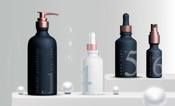 3d优雅的化妆品设置背景图片下载