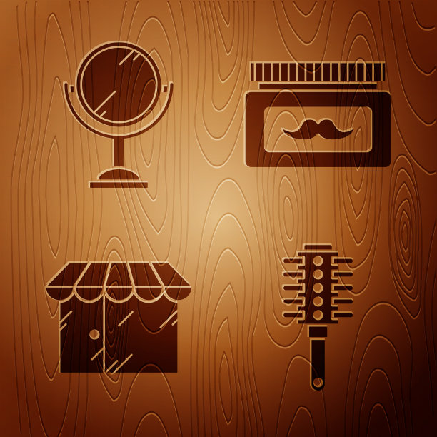 设发刷手镜理发店大楼图片下载