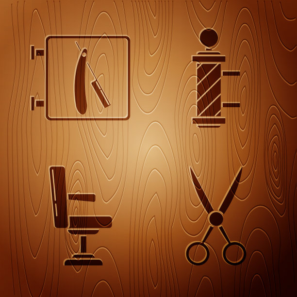 理发师用剃须刀设置理发剪图片下载