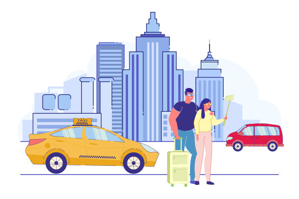 一对年轻幸福的夫妇在城市里自拍图片下载