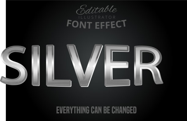 金属银色的文字效果闪闪发光的银色字母图片下载