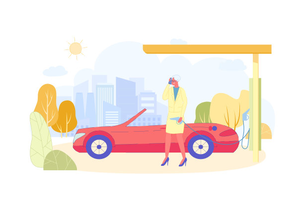 老妇人在加油站叫加油车图片下载