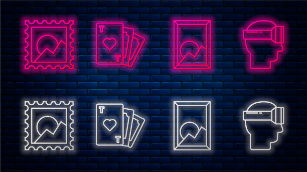 设线扑克牌与心符号图片图片下载