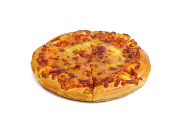 白色背景上有奶酪的披萨图片下载