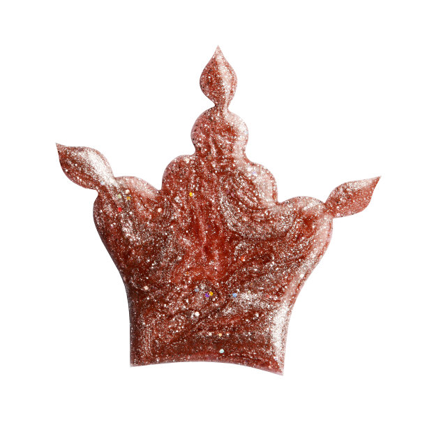 红色指甲油形状的牙冠在白色牙冠上有污点图片下载