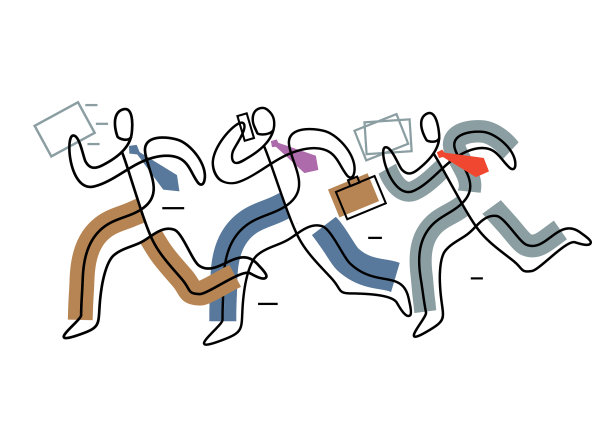 匆匆忙忙的商务人士图片下载