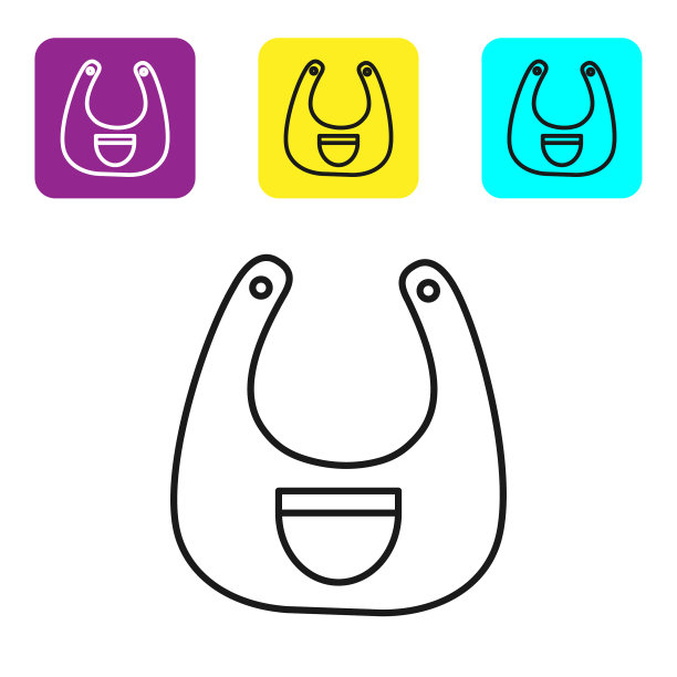 黑线babib图标隔离在白色上图片下载