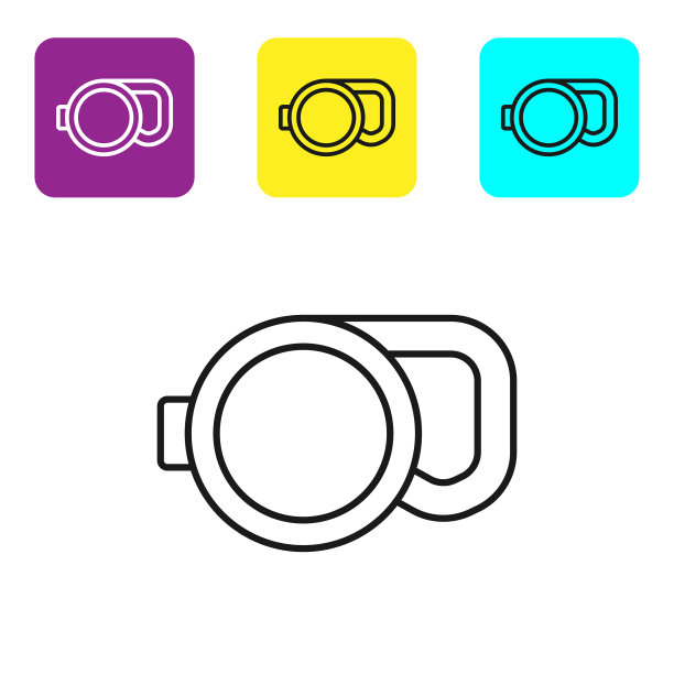 带钩环的黑线可伸缩绳带图片下载