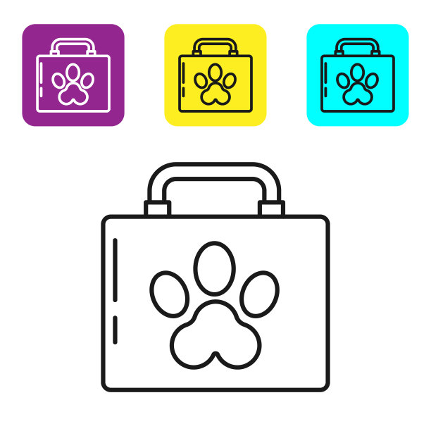 宠物急救箱图标上的黑线隔离图片下载