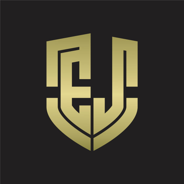 Ej标志与徽章盾形图案设计图片下载