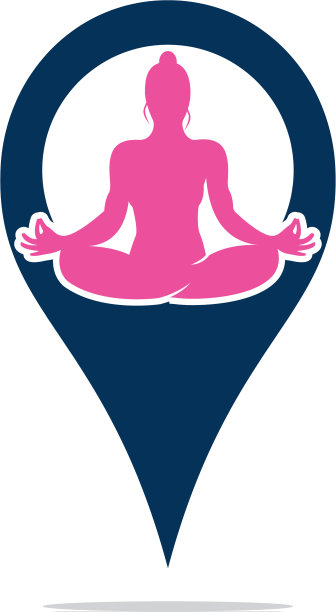 瑜伽和针点标志设计图片下载