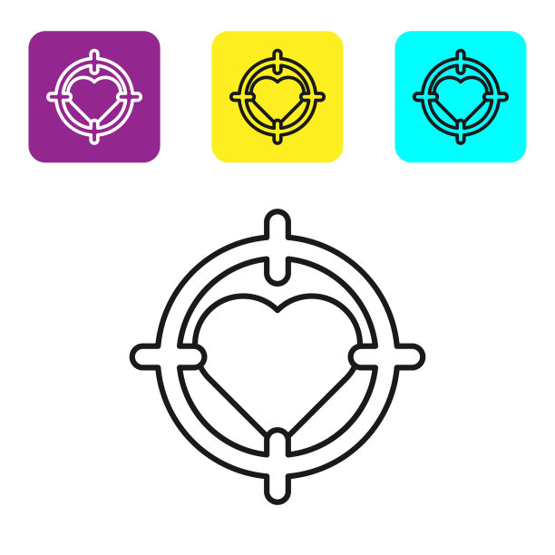 黑线心在中心飞镖瞄准图片下载