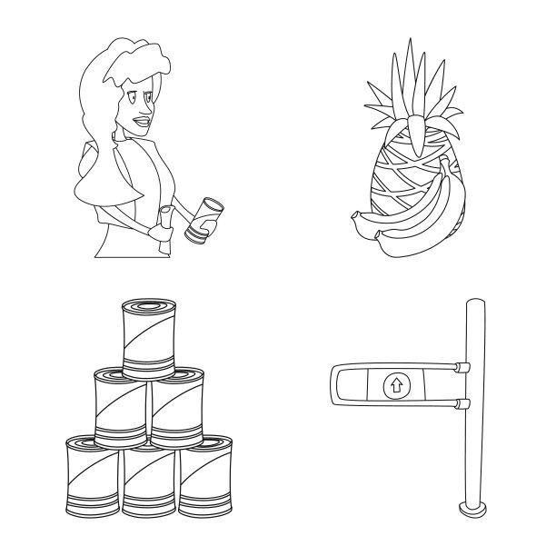 食品和饮料的标志设置图片下载