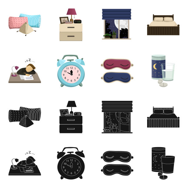 孤立的对象梦和夜标志集图片下载