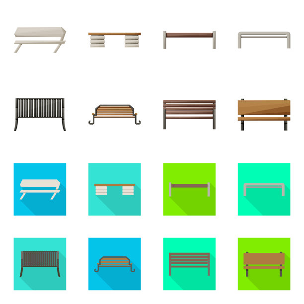 设计座椅和建筑标志集图片下载