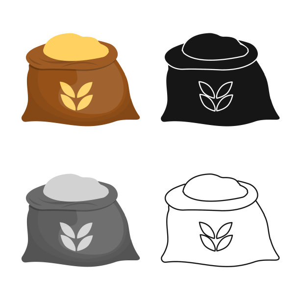 袋子和面粉标志图片下载