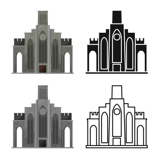 孤立的物体建设和越南标志设置图片下载