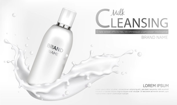 牛奶化妆品瓶喷溅设计模型图片下载