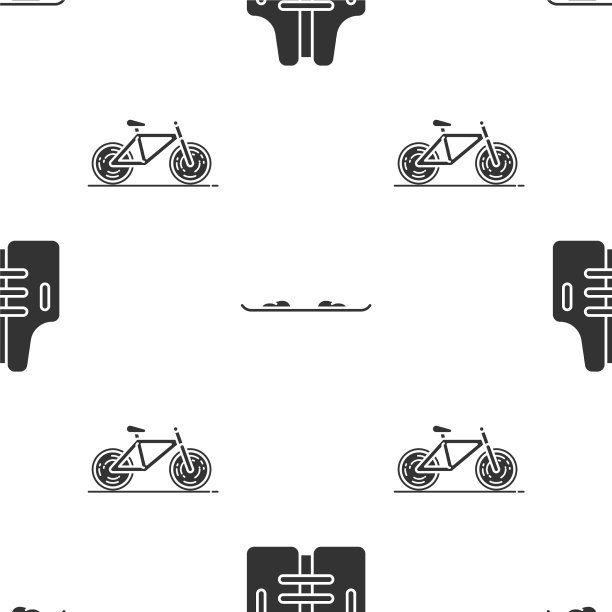 无缝设置滑雪板和自行车救生衣图片下载