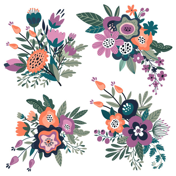 收集多彩的天然花卉图片下载