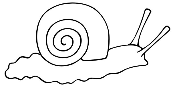 有壳的蜗牛。矢量插图。轮廓上的白色孤立的背景。腹足类动物软体动物。贝壳呈螺旋状。手绘的风格。草图。儿童和成人涂色书。图片下载