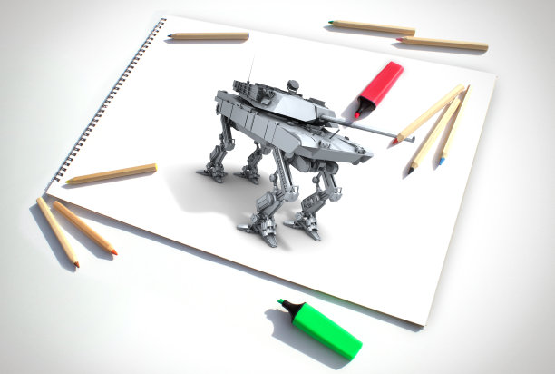 行走的未来军事坦克设计图片下载