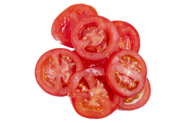 切片的新鲜西红柿孤立在白色图片下载