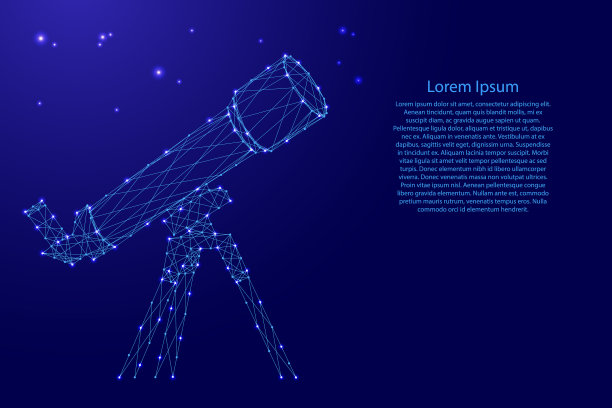 未来的多边形蓝线望远镜图片下载