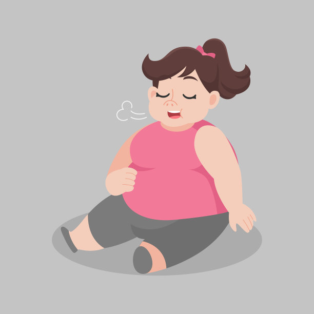 胖女人吃饱坐在地上重图片下载