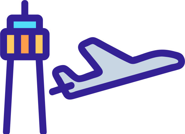 飞机与空中雷达图标隔离等高线图片下载