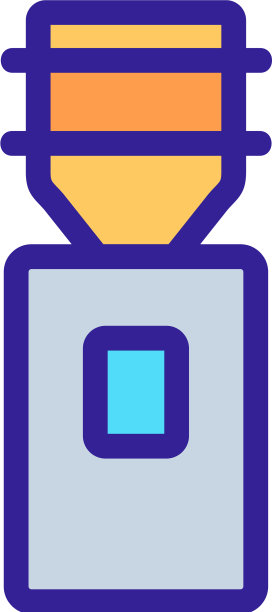 冷却器与水图标孤立轮廓图片下载