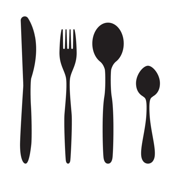 餐具，叉，刀，匙图标图片下载