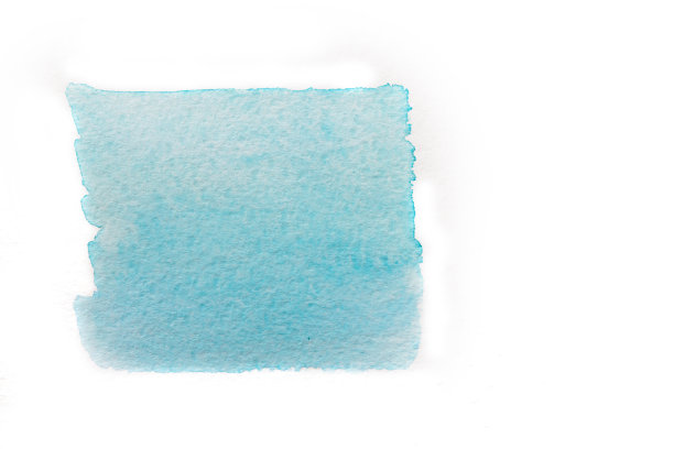 水彩蓝色抽象笔触在白色的背景。白色孤立背景上的蓝色油漆样品。蓝色油漆的纹理。副本的空间。图片下载