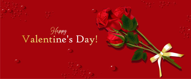 卡片横旗上的红玫瑰图片下载