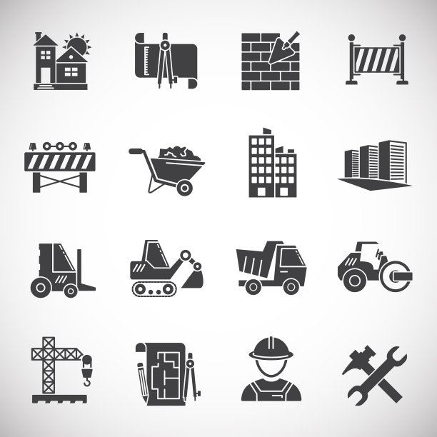 建设相关的图标设置在背景图片下载