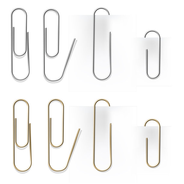 现实金属回形针设置图片下载