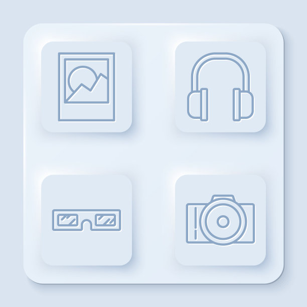 设线相框耳机3d影院图片下载