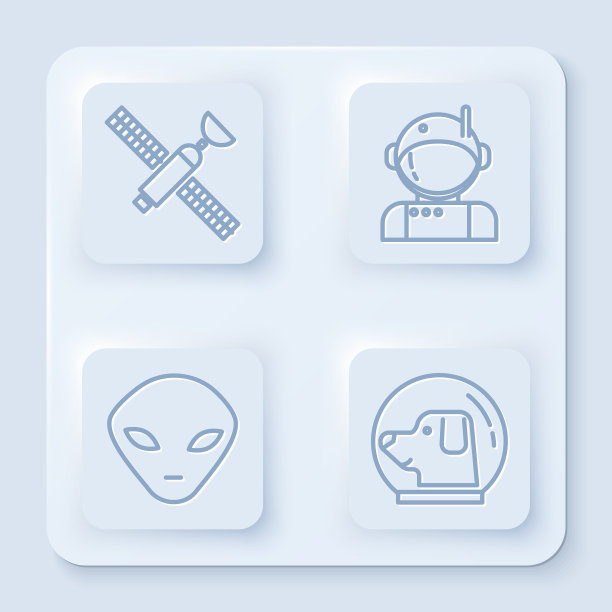 设置线路，卫星，宇航员，外星人和狗图片下载